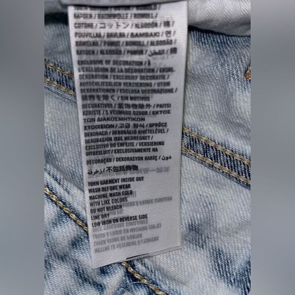 Abercrombie & Fitch LACE front denim jean Shorts Size 27 A&F bleach acid wash - Picture 4 of 4